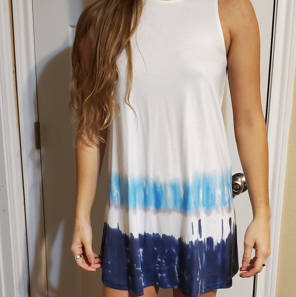 White & Blue Shein A-line dress